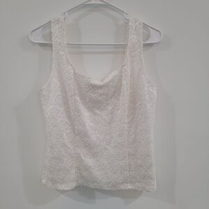 Vintage Y2K Womens Lace Top Size Small Coquette White Tank Fairy‎ Angel Feminine
